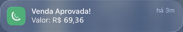 Notificação da Kiwify: venda aprovada de R$ 69,36, há 3 minutos