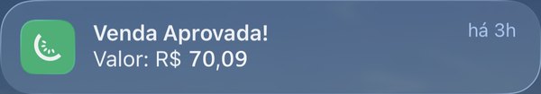 Notificação da Kiwify: venda aprovada de R$ 70,09, há 3 horas