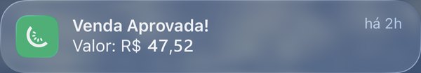 Notificação da Kiwify: venda aprovada de R$ 47,52, há 2 horas